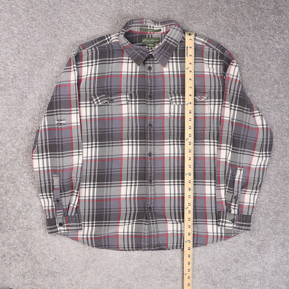 Eddie Bauer Classic Fit Plaid XL Multicolor Long Sleeve Collared Flannel Shirt - Picture 3 of 10
